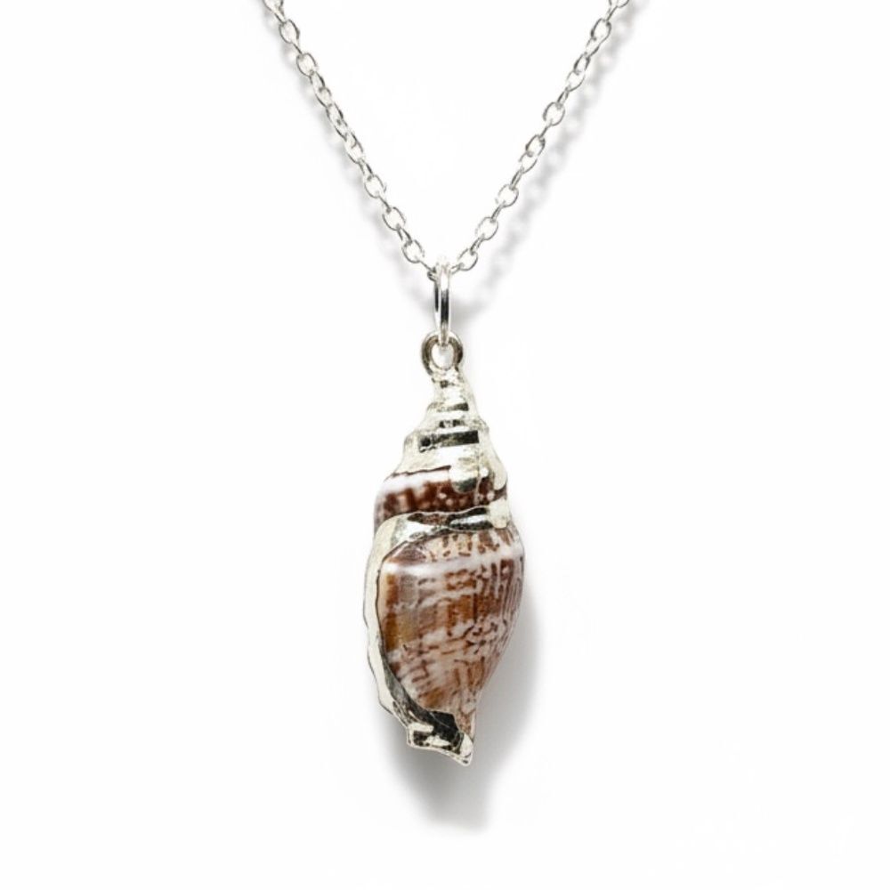 Indio Jewelry New Silver Plated Natural Shell Pendant Necklace #225